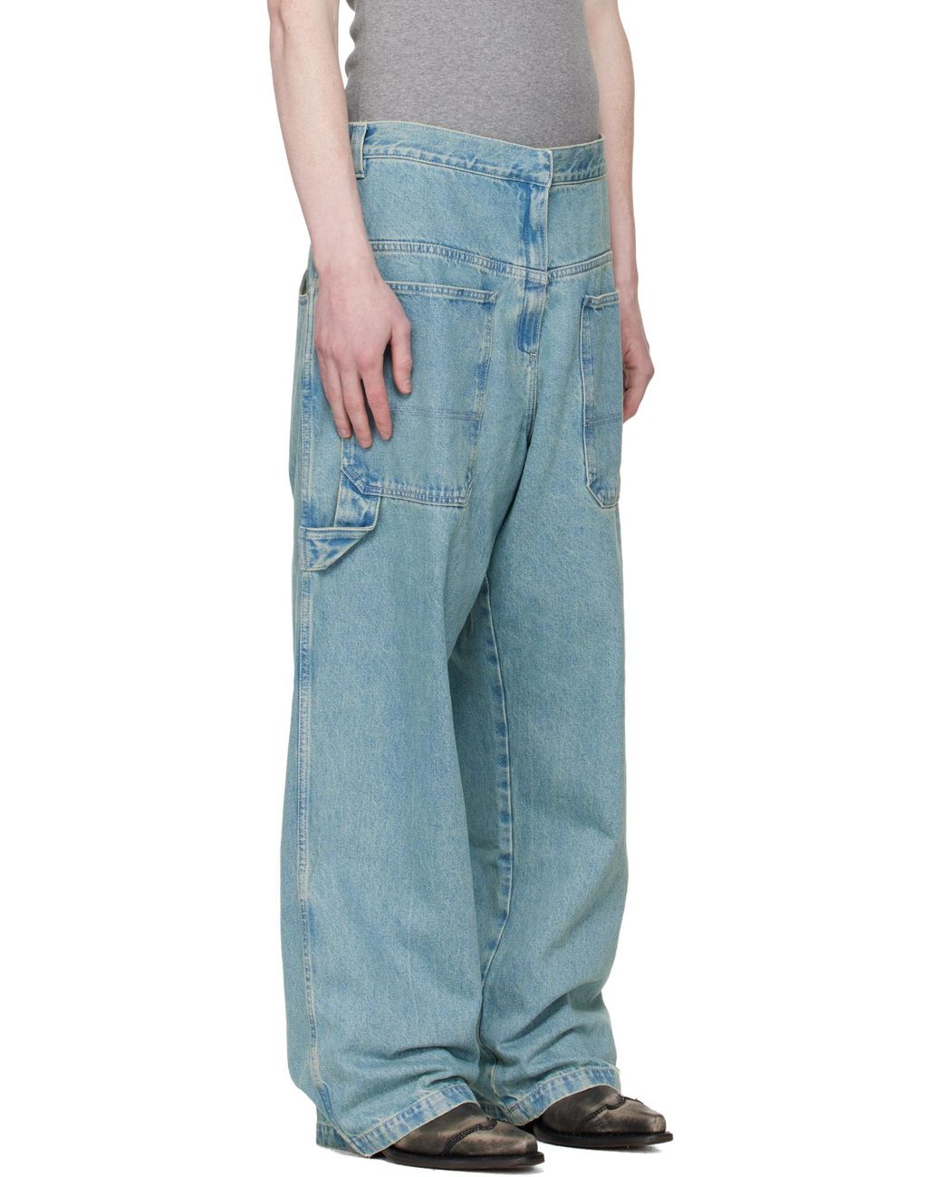 Vetements Blue Wide-Leg Utility Jeans for men