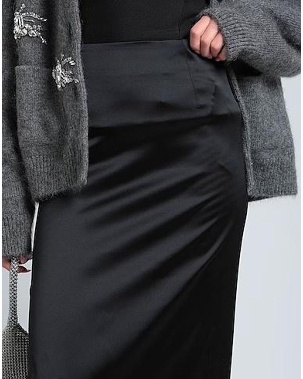 Balenciaga Blue Casual Satin Skirt