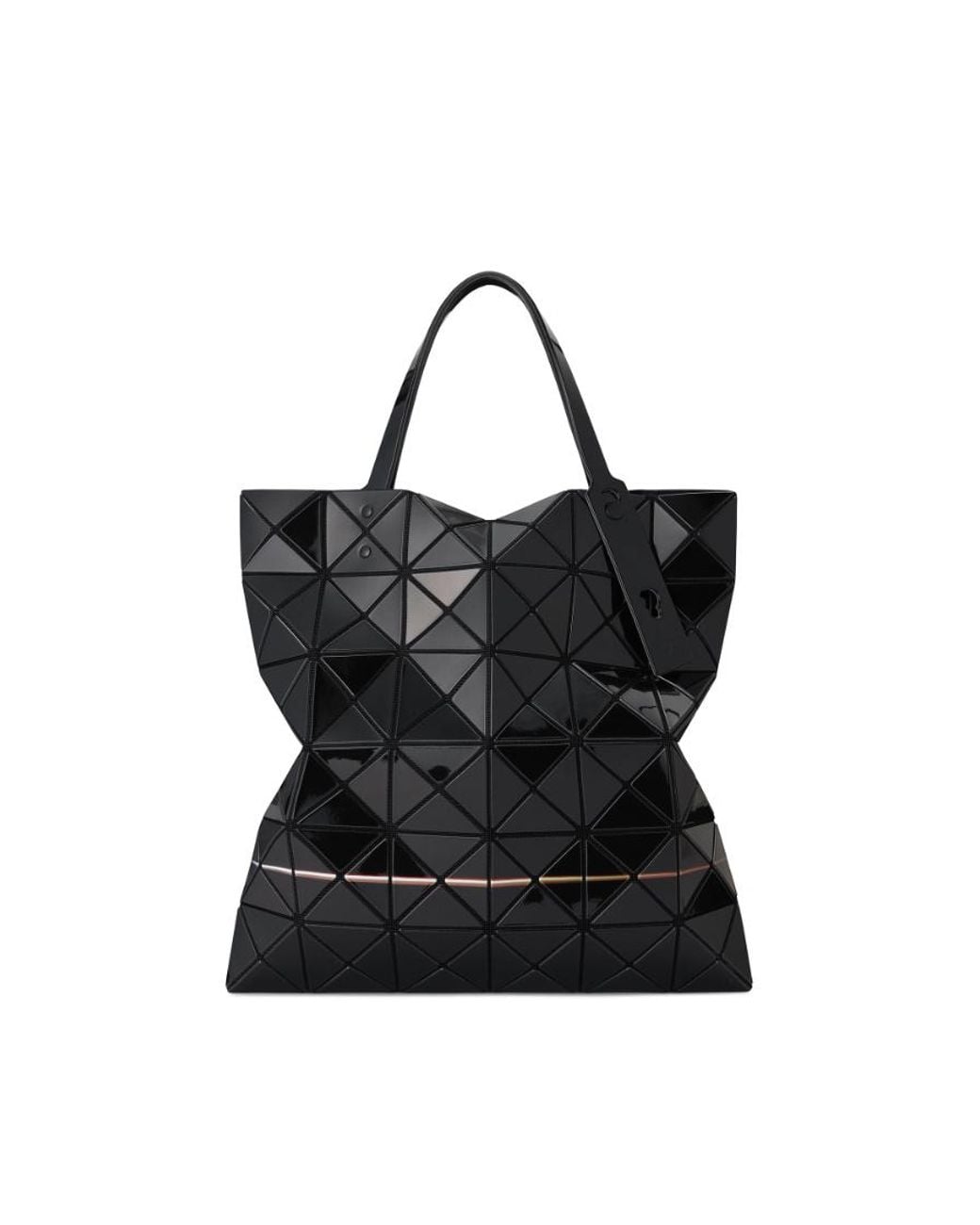 Issey Miyake Red Warp Geometric-Panel Tote Bag
