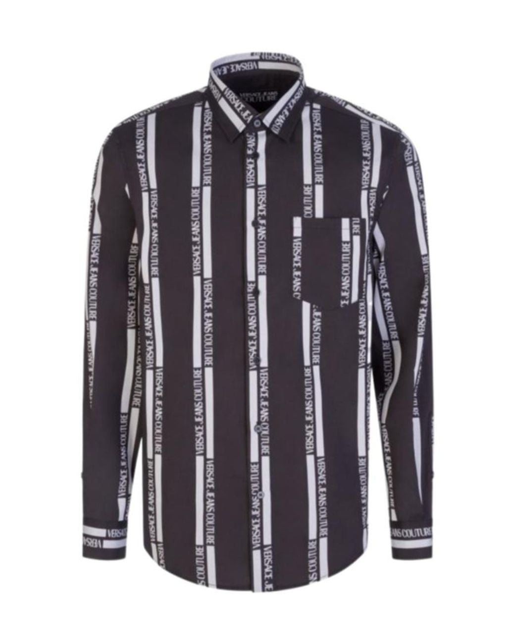 Versace Jeans Blue Logo Long-Sleeved Shirt for men