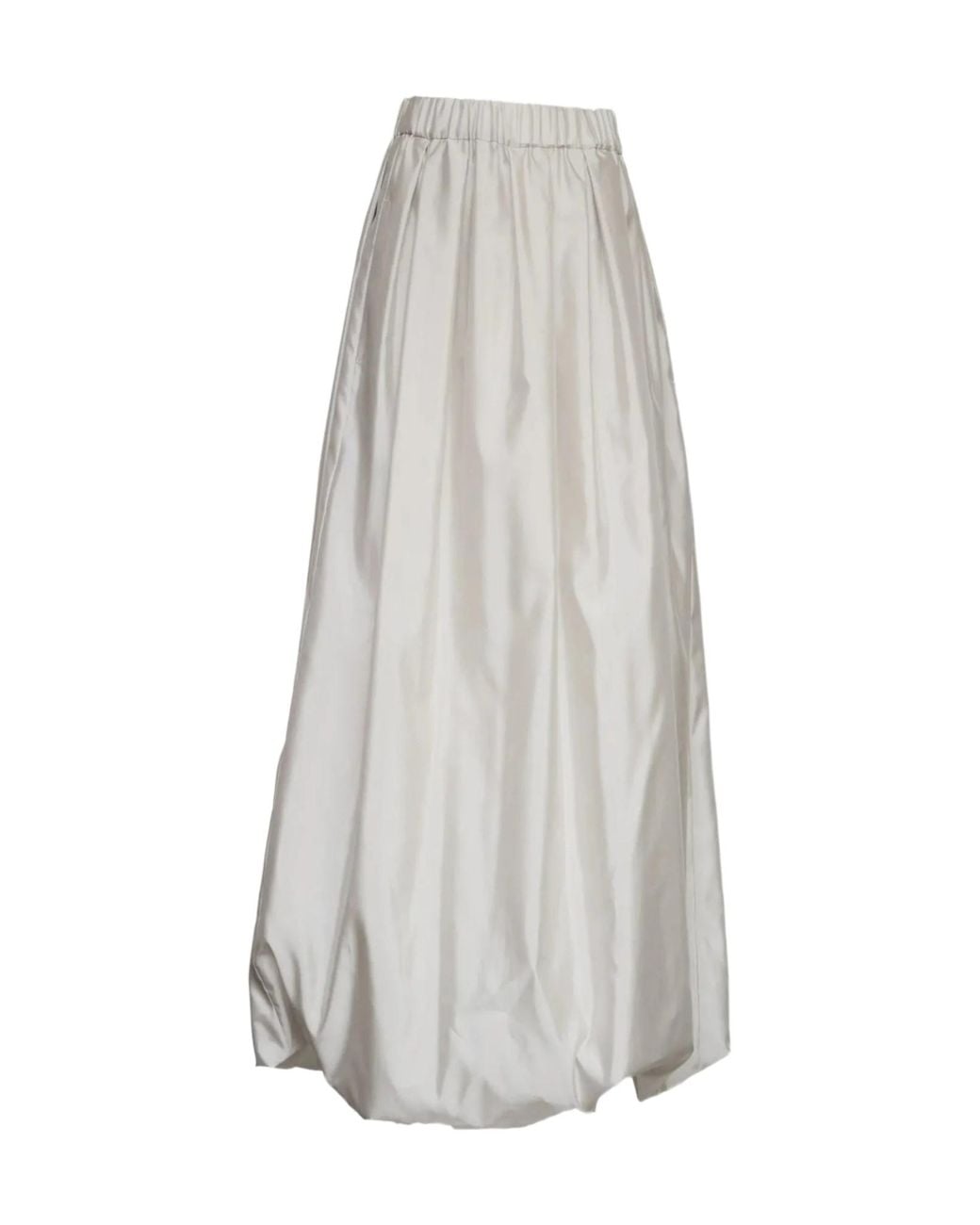 Max Mara White Elastic Waist Gathered Skirt