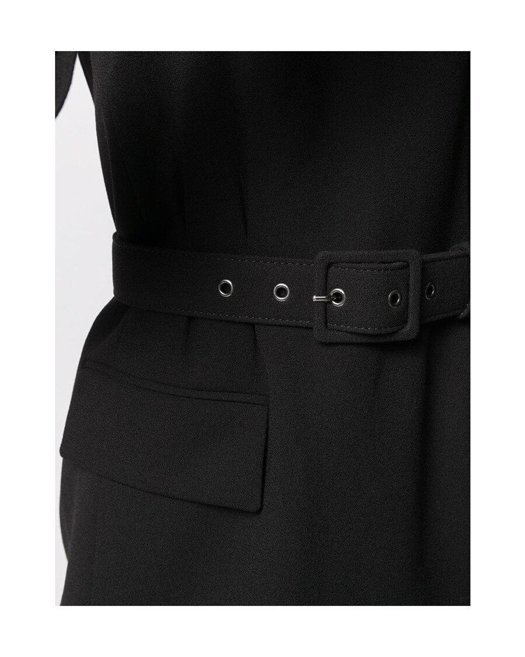 Givenchy Black Structured Belted Mini Dress