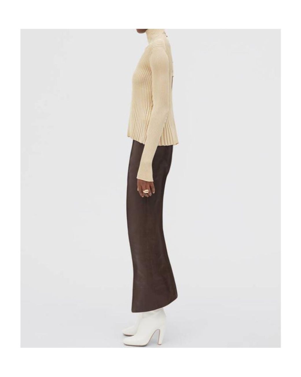 Bottega Veneta Natural Lightweight Pleated Jumper