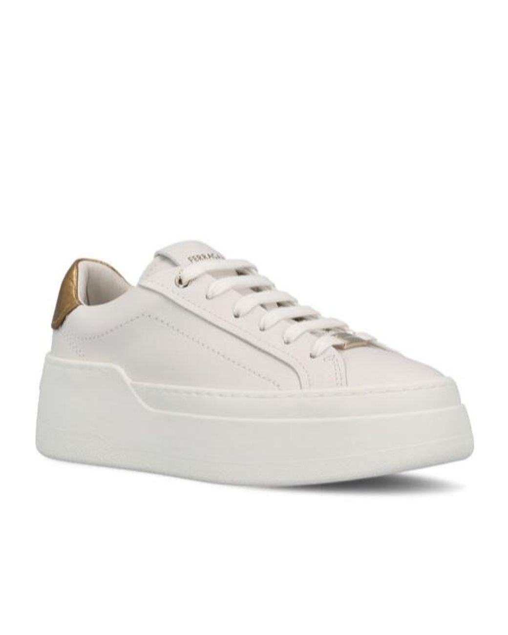 Ferragamo White Ferragamo Logo Embossed Sneakers