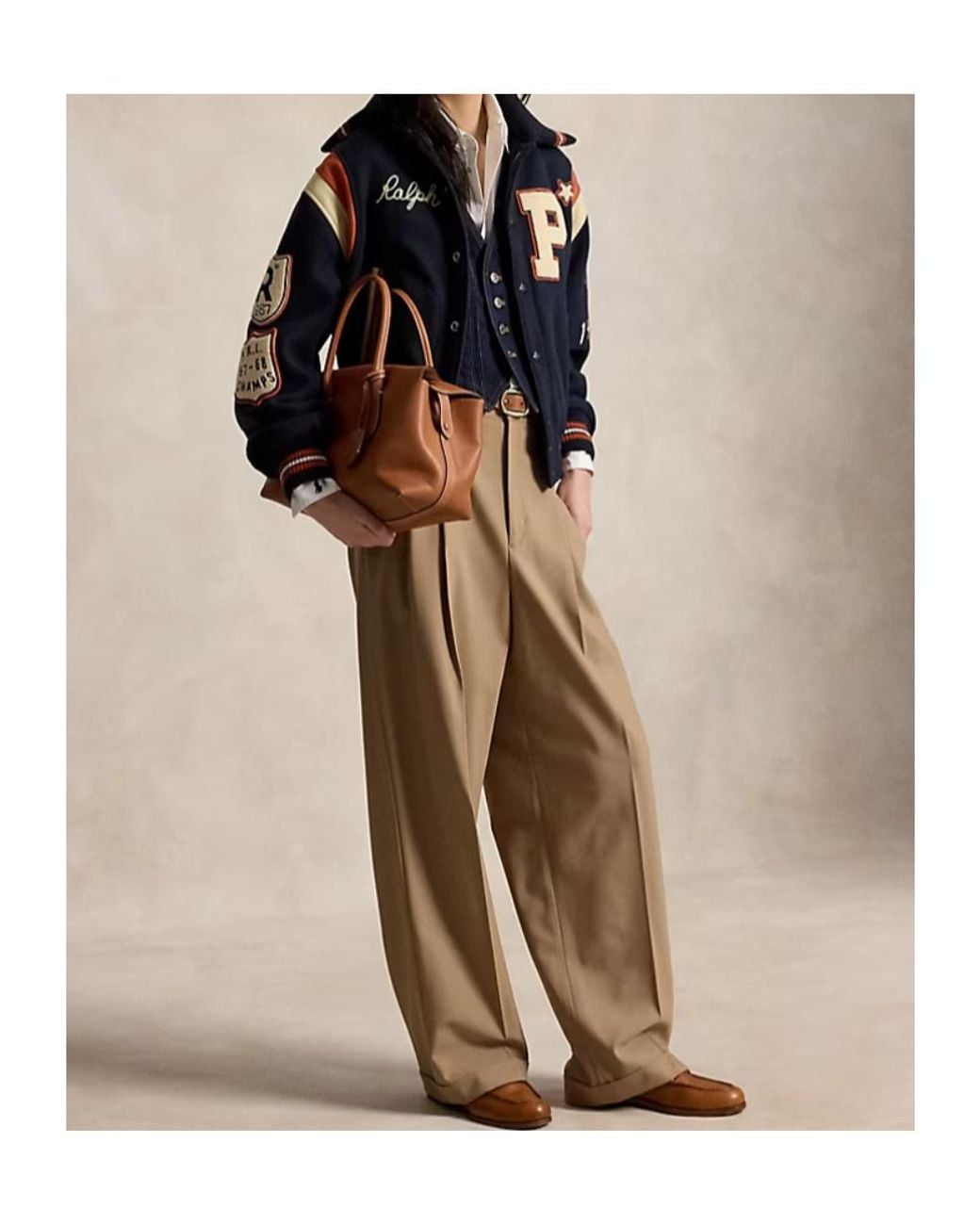 Polo Ralph Lauren Blue Wool-Blend Letter Jacket