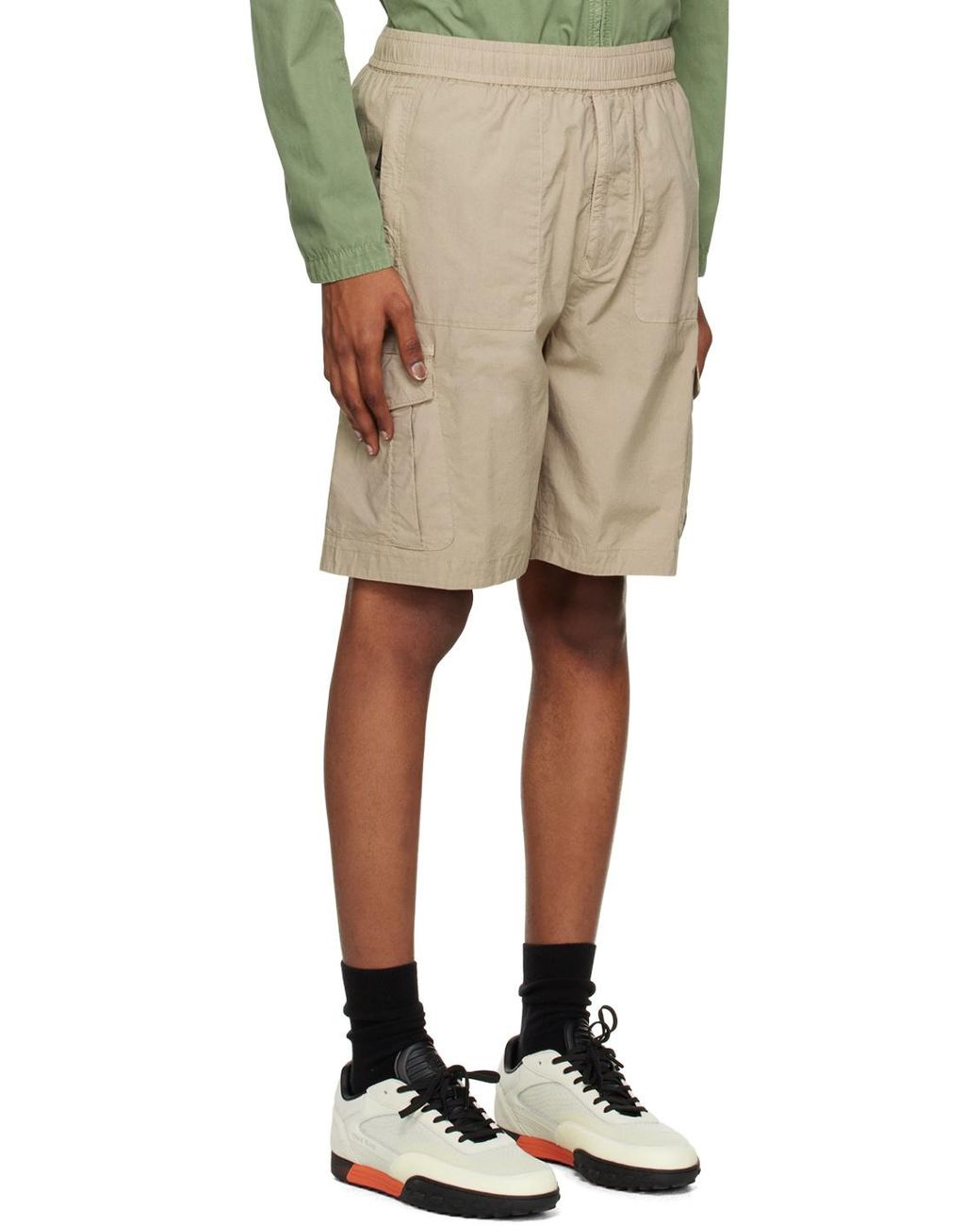 Stone Island Gray Compass Badge Bermuda Shorts for men