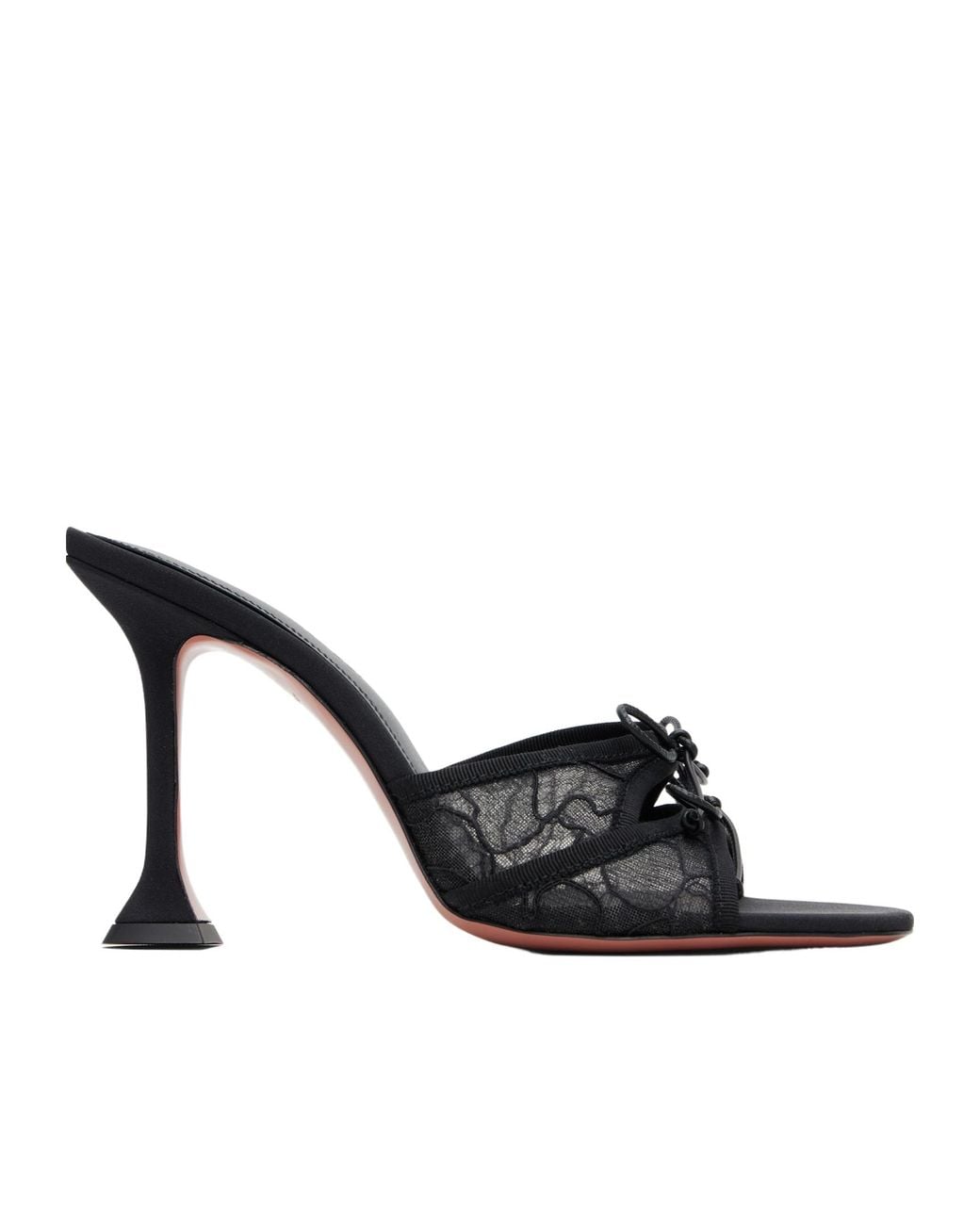 AMINA MUADDI Black Eleonora 95 Lace High-Heeled Sandals