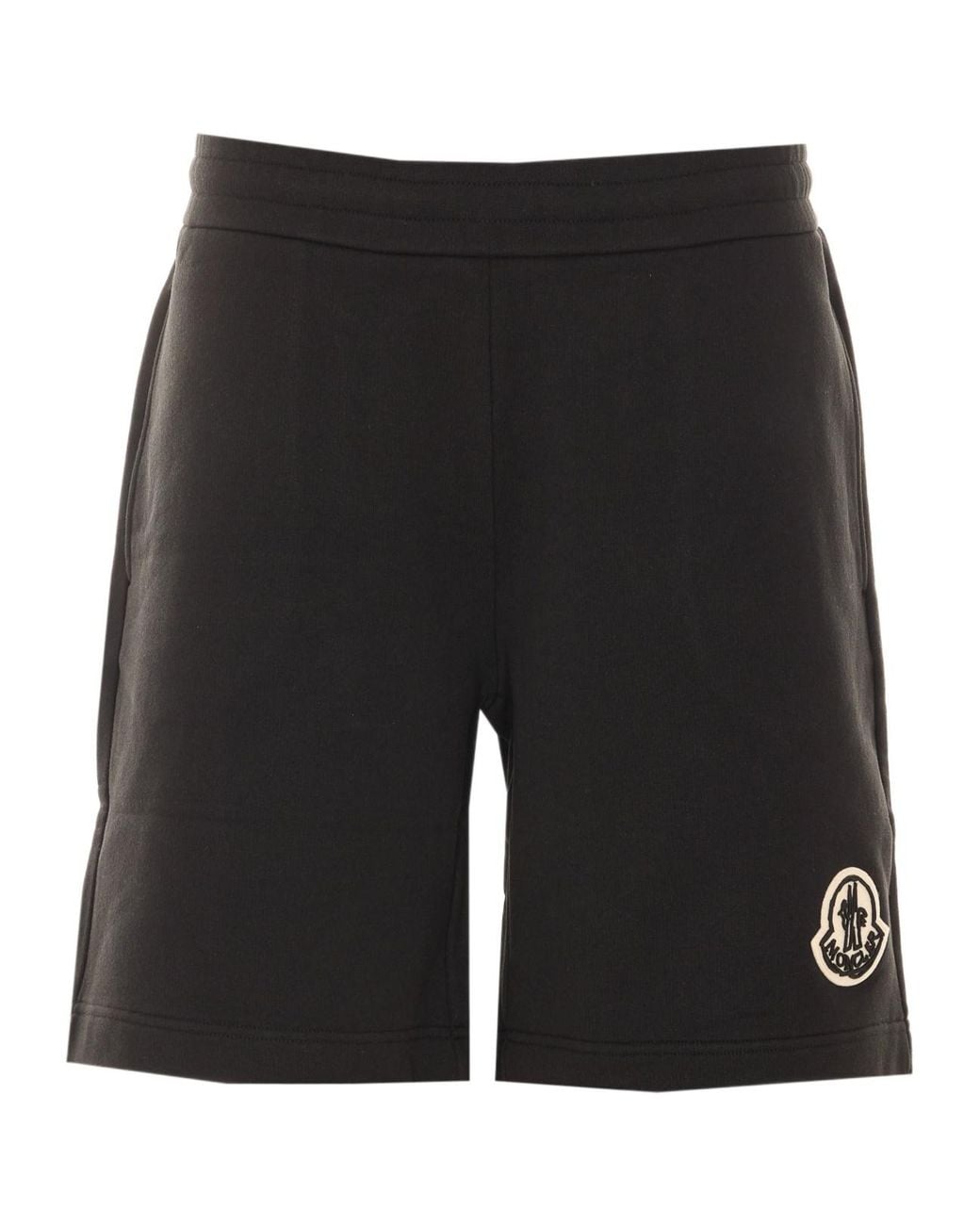 Moncler Black Logo Patch Sweat Shorts for men
