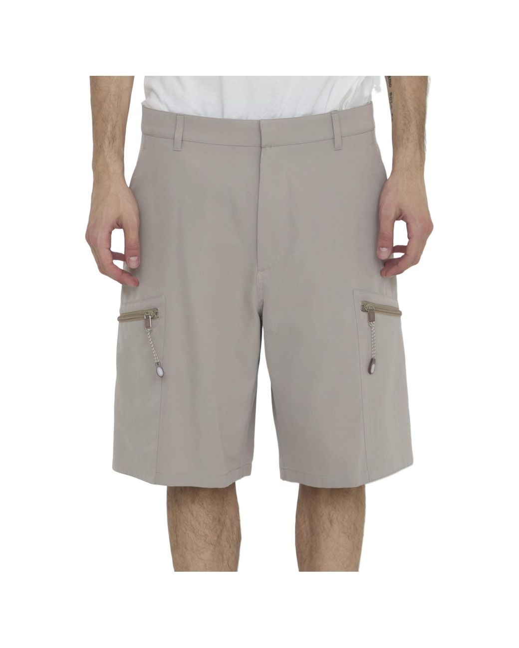 Dior Gray Homme Zip Detailed Bermuda Shorts for men