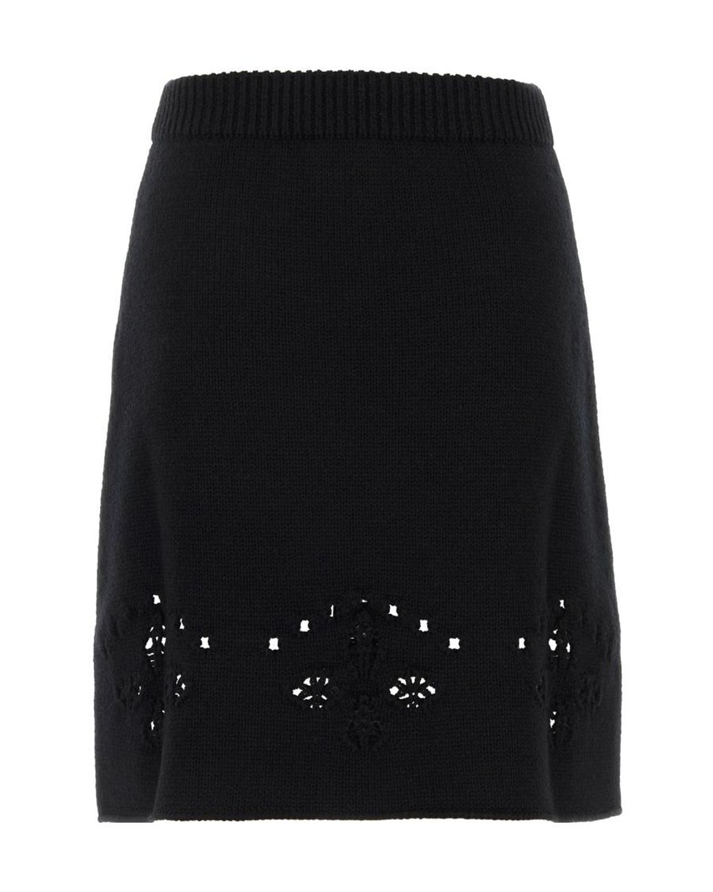 Chloé Black Chloé Elastic Waist Knitted Skirt