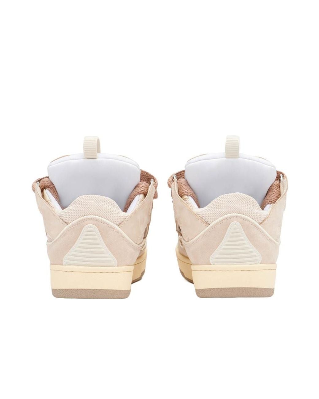 Lanvin Pink Leather Curb Sneakers