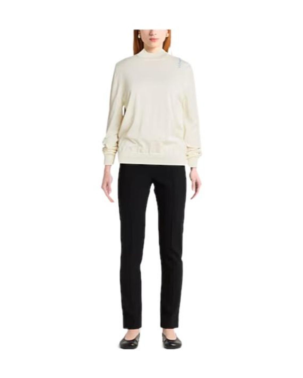 Marni White Colorblocked Knit Turtleneck