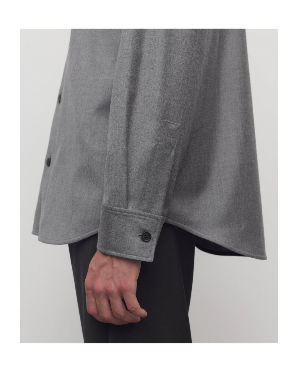 The Row Gray Dashiell Shirt In Virgin Wool for men