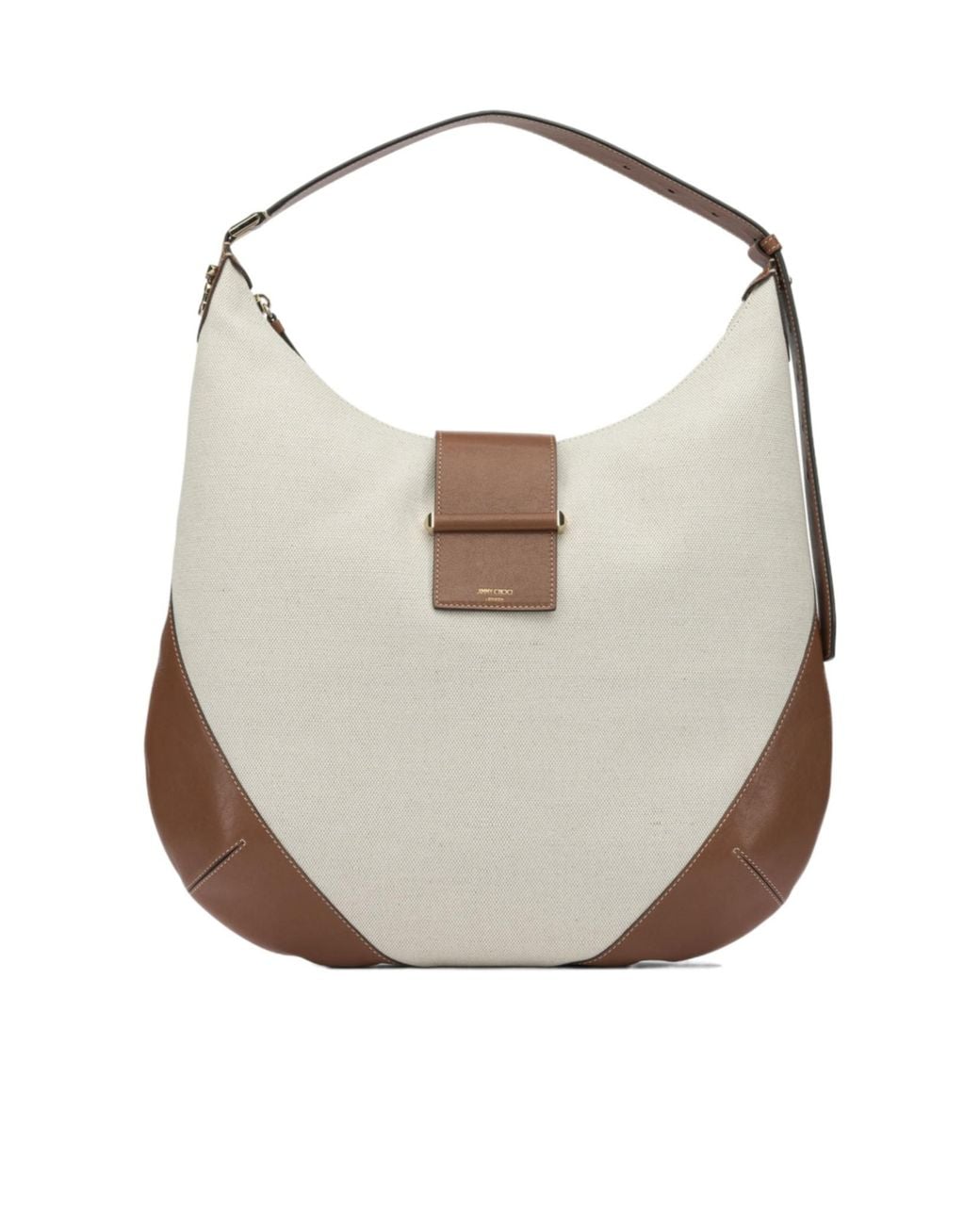 Jimmy Choo White Bar Hobo Large Shoulder Bag