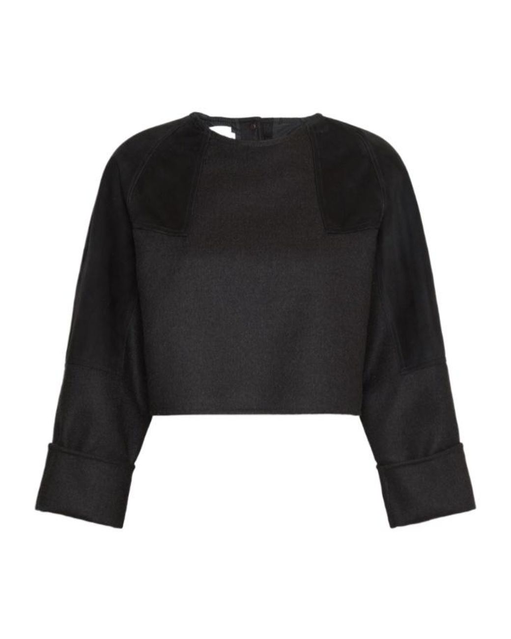 Max Mara Black Stretch-Virgin Wool Top