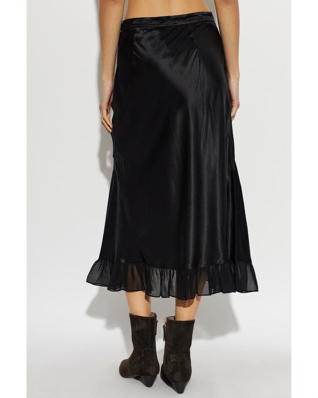 AllSaints Black Irma Ruffled Skirt