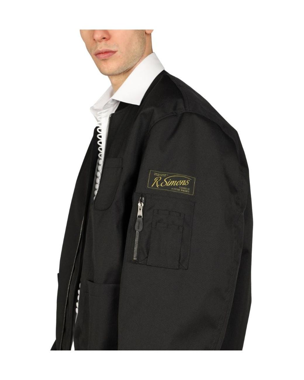 Raf Simons Black Graphic-Print Bomber Jacket for men