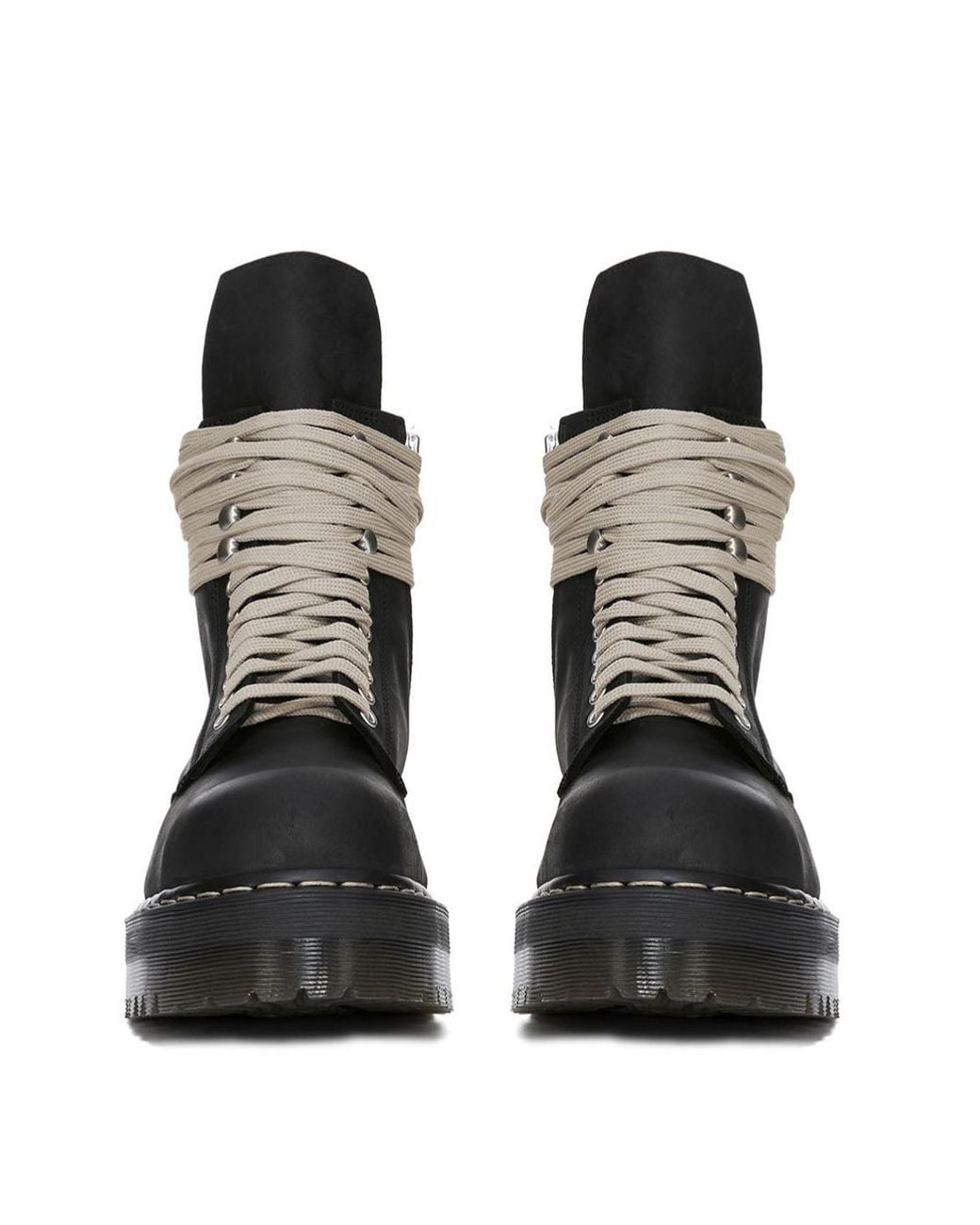 Rick Owens X Dr. Martens Black Round-Toe Short Boots