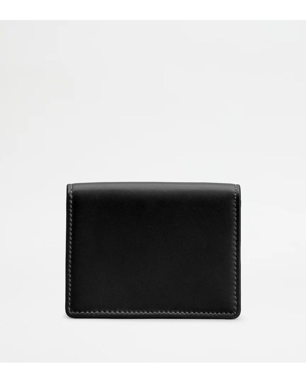 Tod's Black Snap Button Business Card Holder