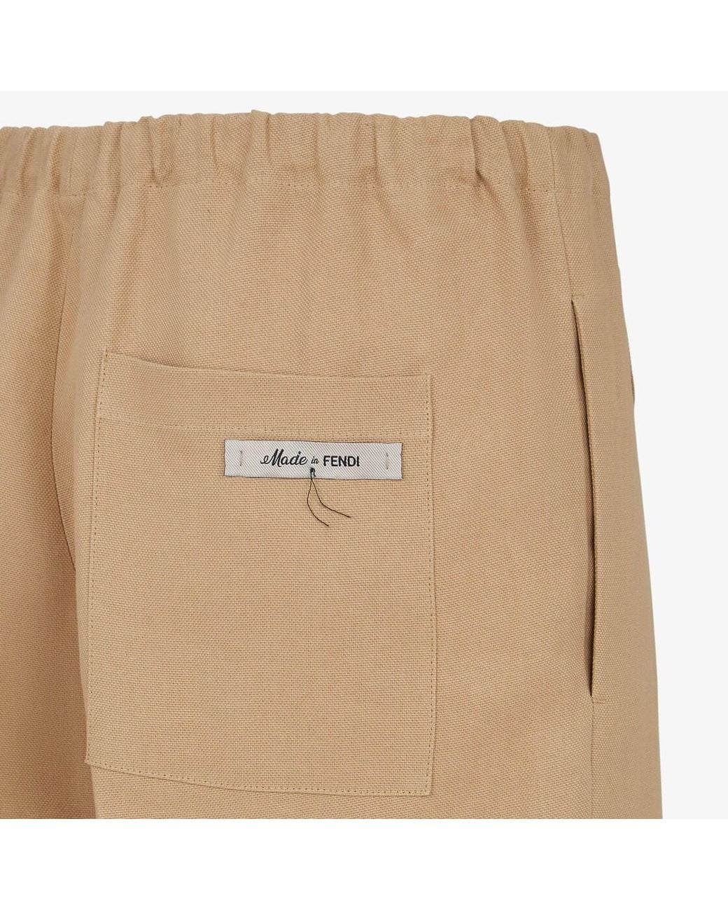 Fendi Natural Straight-Leg Tailored Trousers for men
