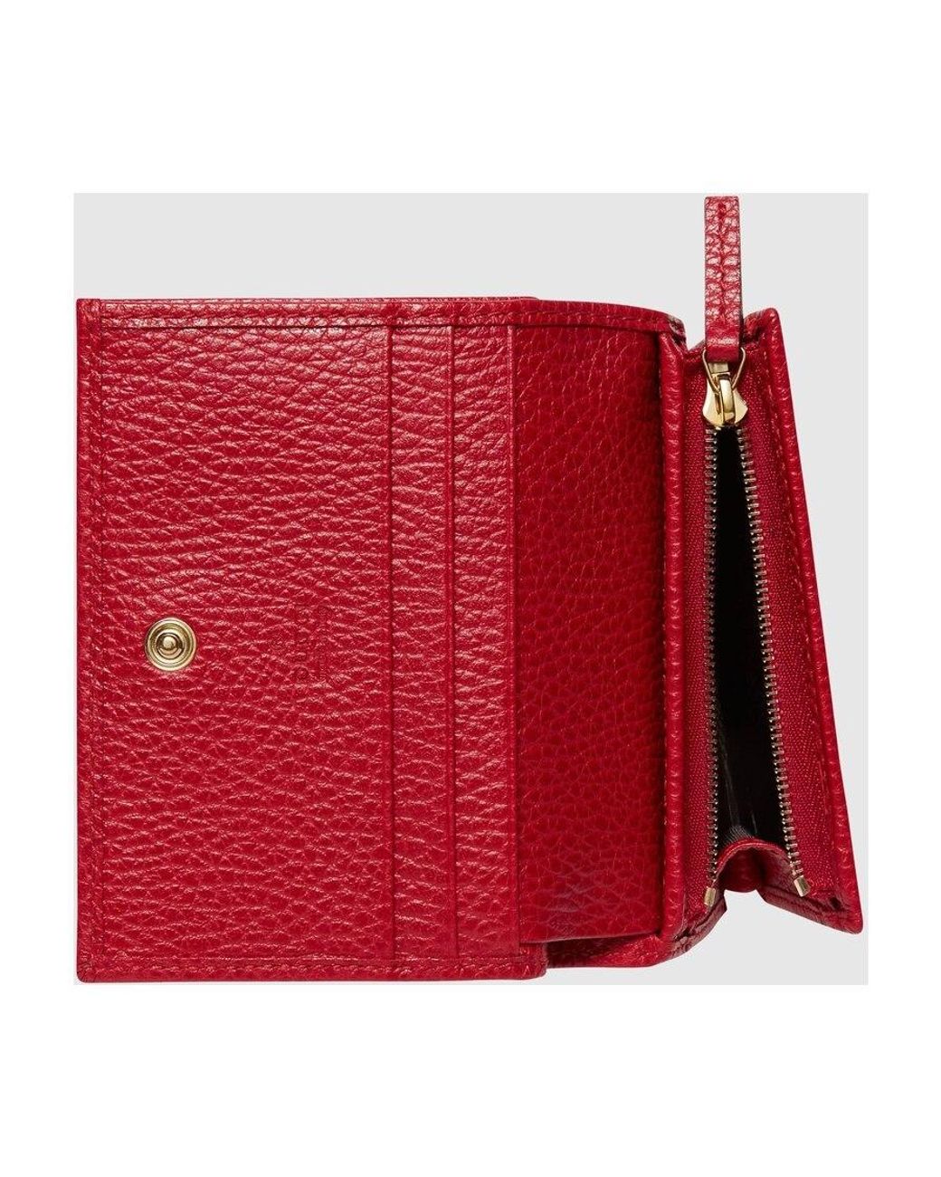 Gucci Red Leather Card Case