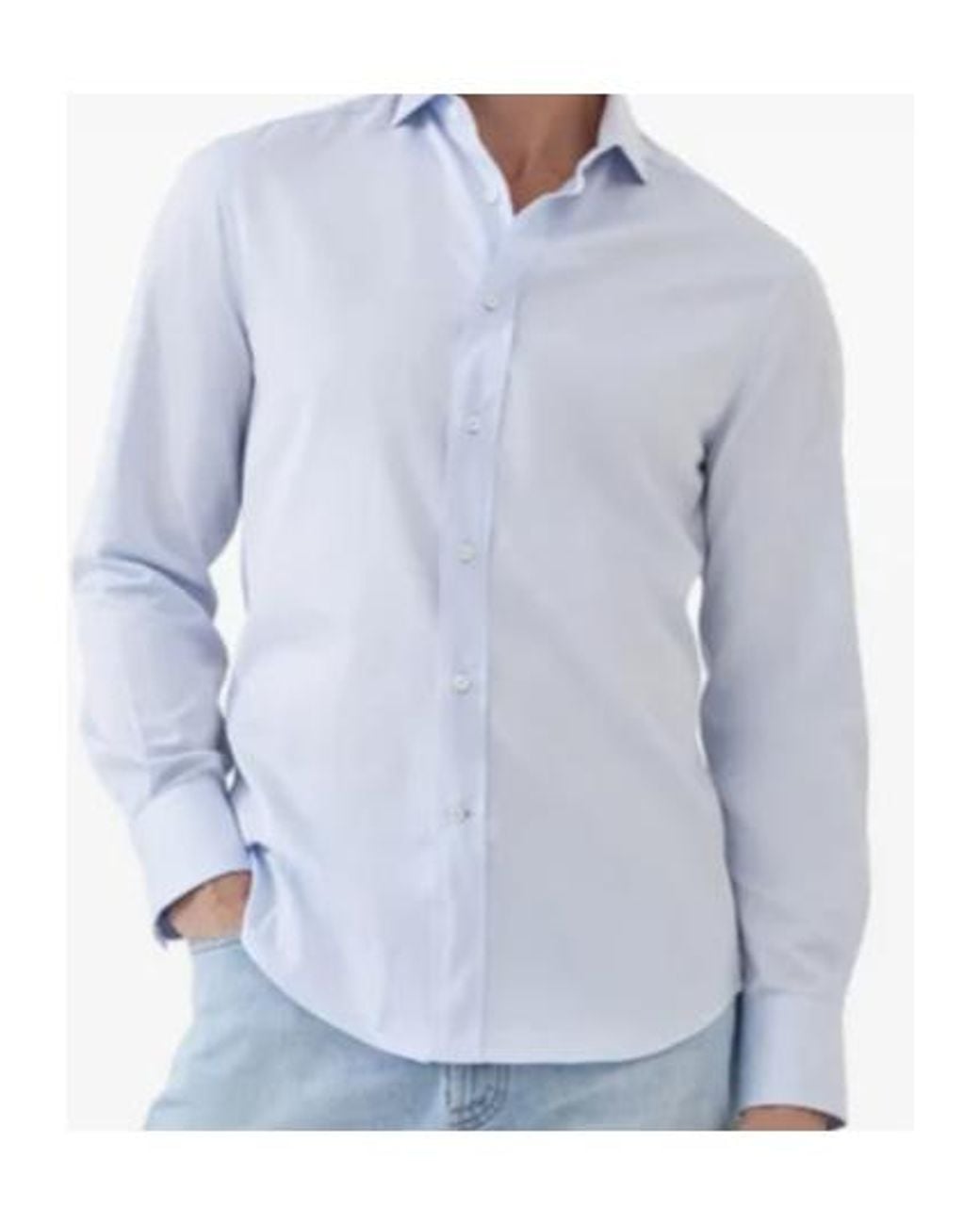 Brunello Cucinelli White Cotton Spread-Collar Shirt for men