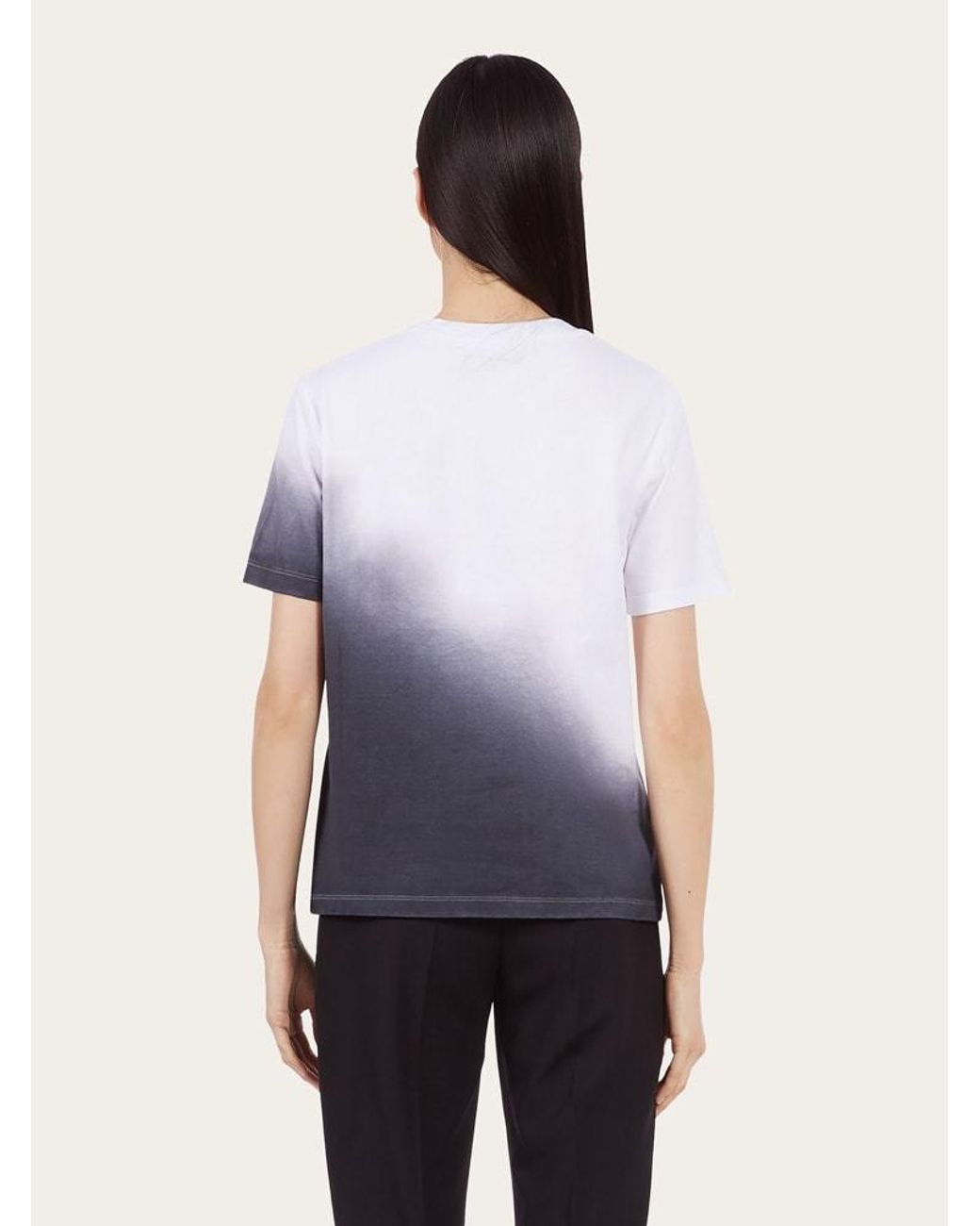 Ferragamo Blue T-Shirt With Round Neck And Short Sleeves