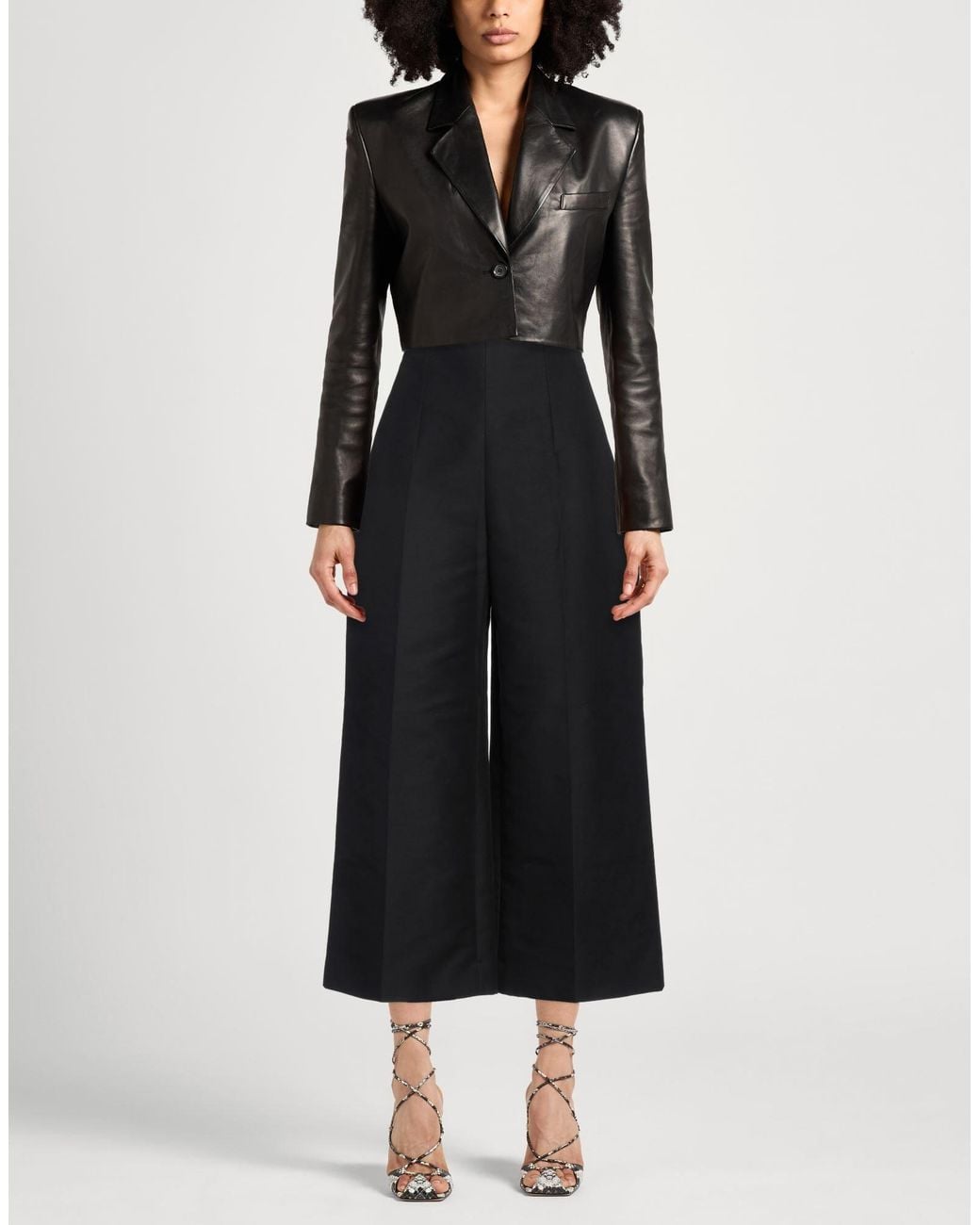 Marni Black Solid Color Casual Wide-Leg Pants