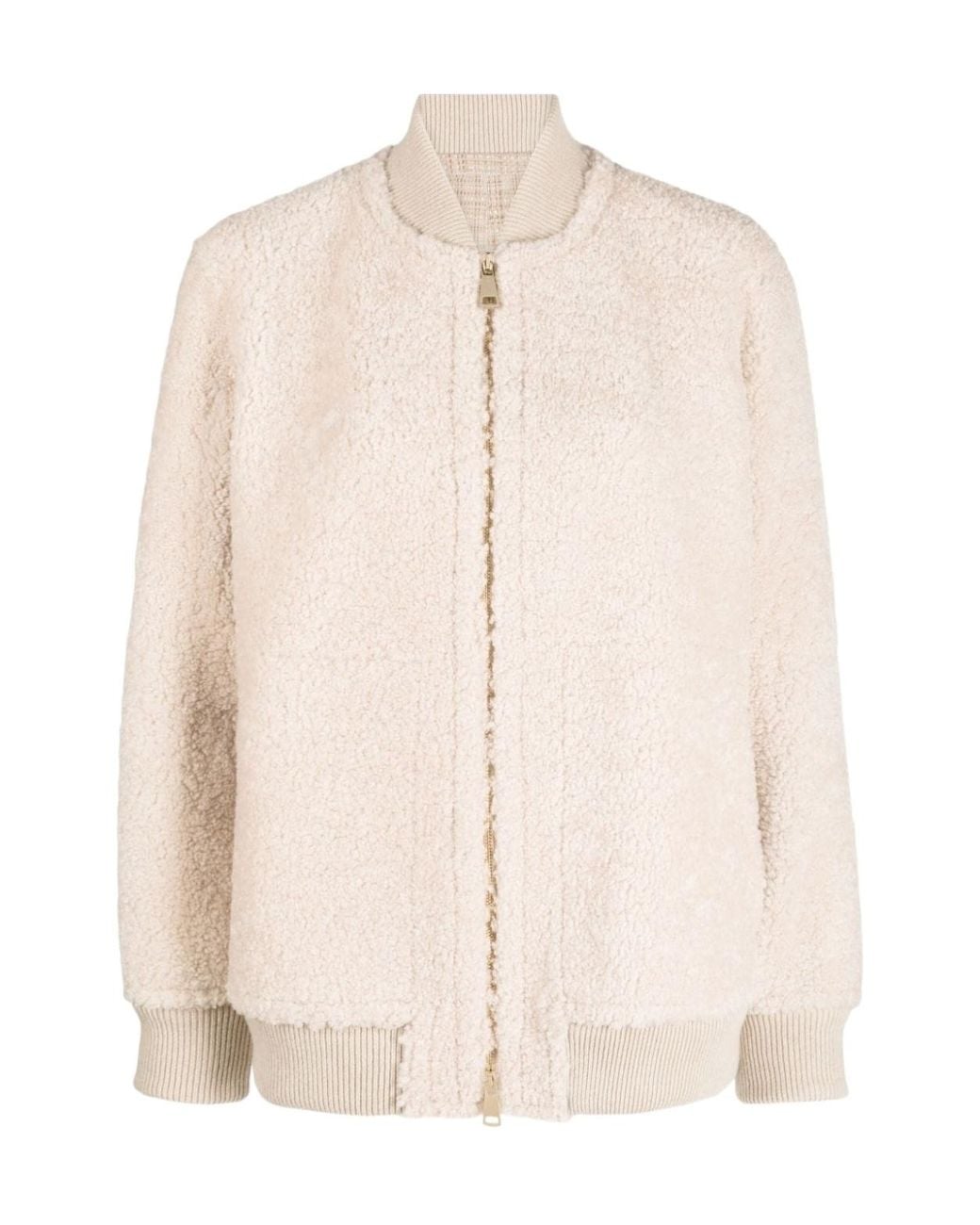 Manzoni 24 Natural Shearling Zip-Up Jacket