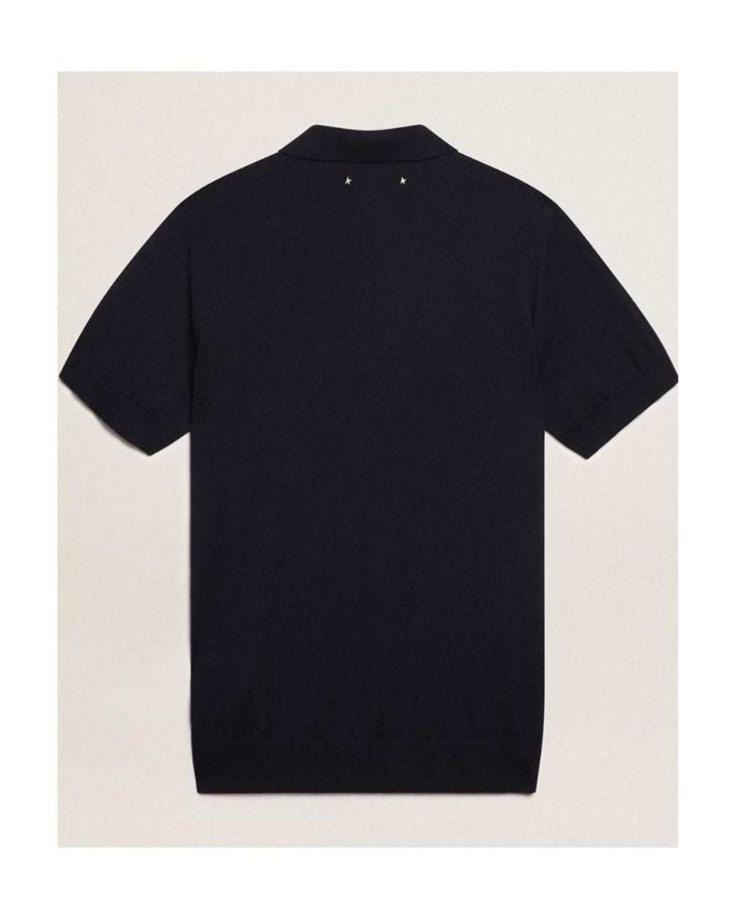 Golden Goose Deluxe Brand Black Classic Collared Polo Shirt for men