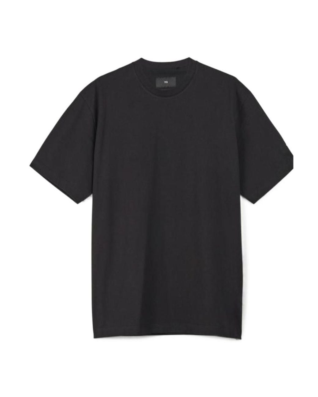 Y-3 Black Item O-Neck Short-Sleeved T-Shirt for men