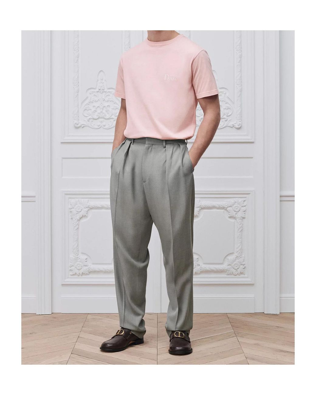Dior Pink T-Shirt With Embroidery, Relaxed Fit for men