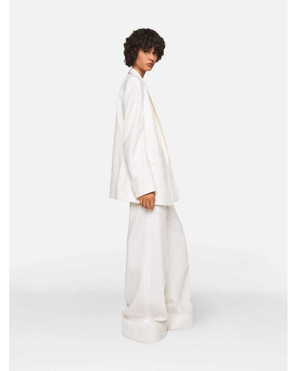 Stella McCartney White High-Rise Tuxedo Trousers for men