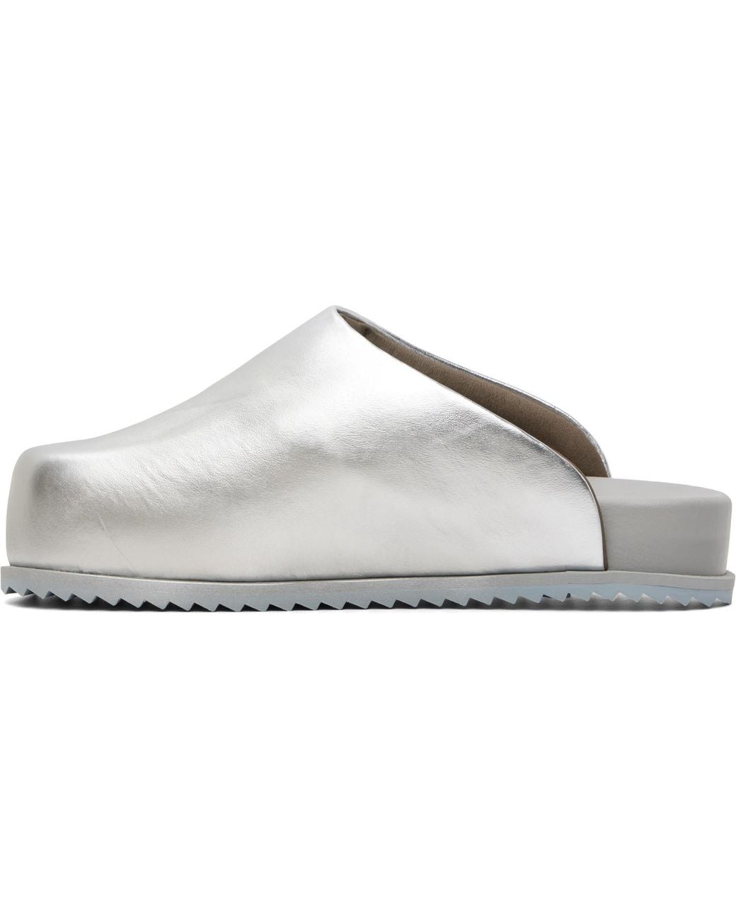Yume Yume White Metallic Open-Back Slippers for men
