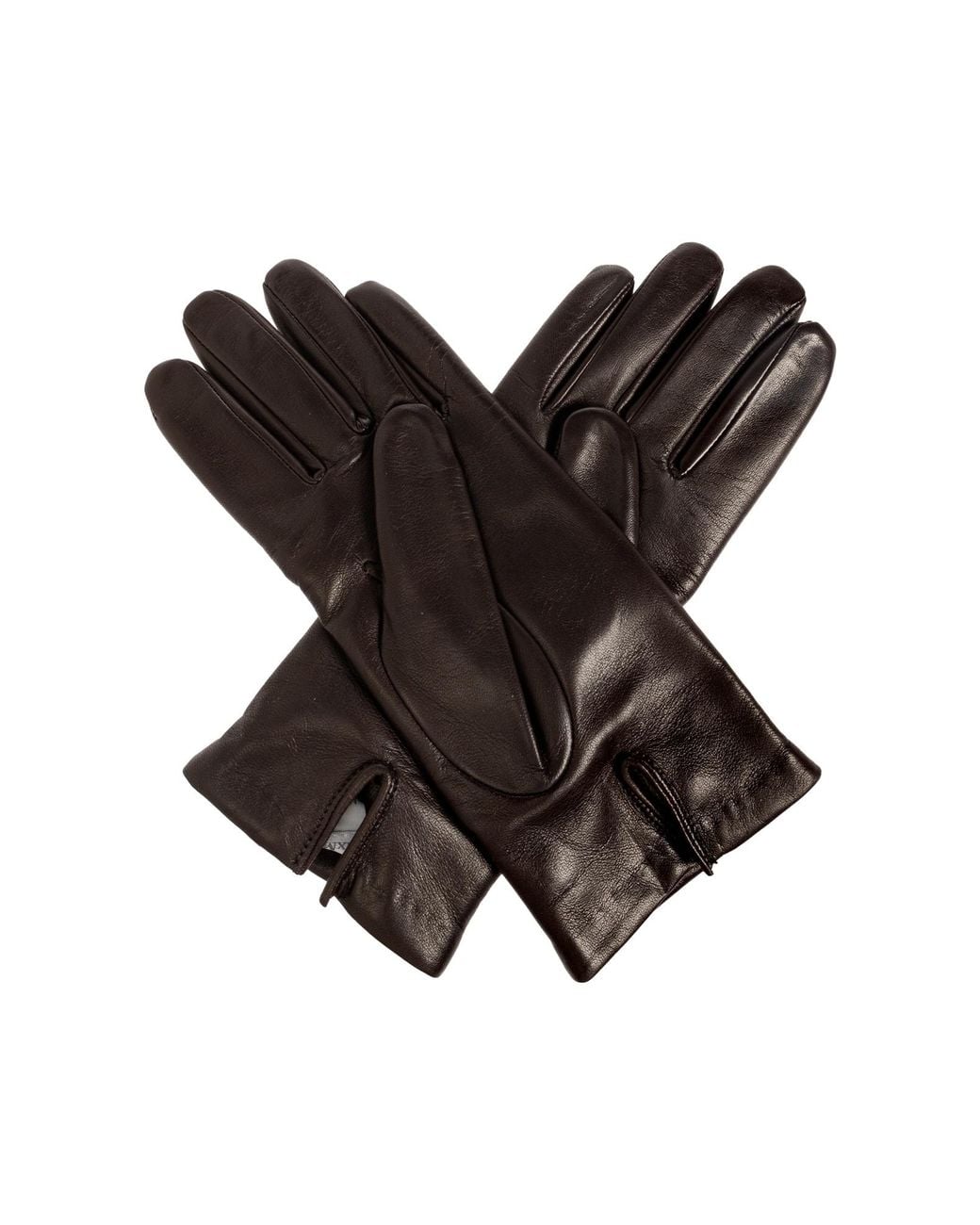Max Mara Black Spalato Logo-Plaque Leather Gloves