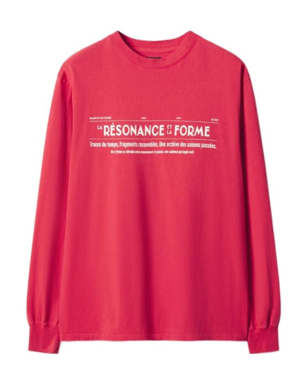 Maison Kitsuné Pink X Kuro Faded Long Sleeve Tee for men