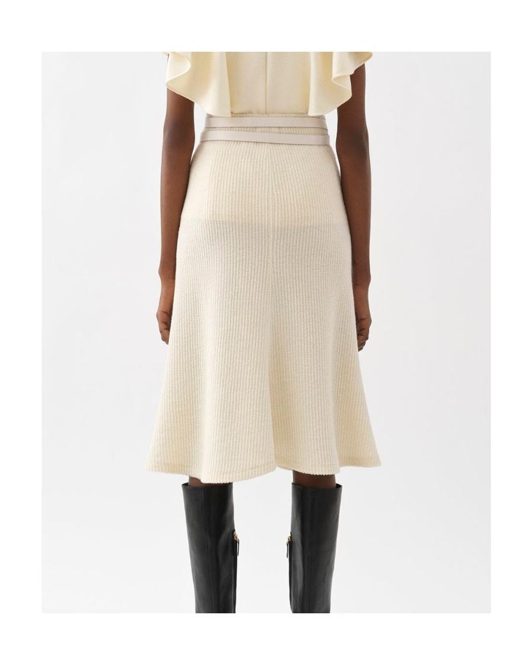 Chloé White Trumpet Mid-Length Skirt