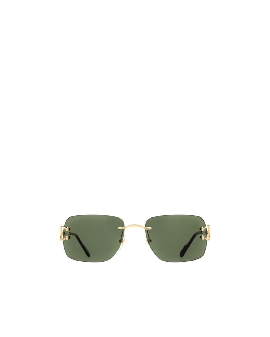 Cartier Green Rectangular Frame Sunglasses for men