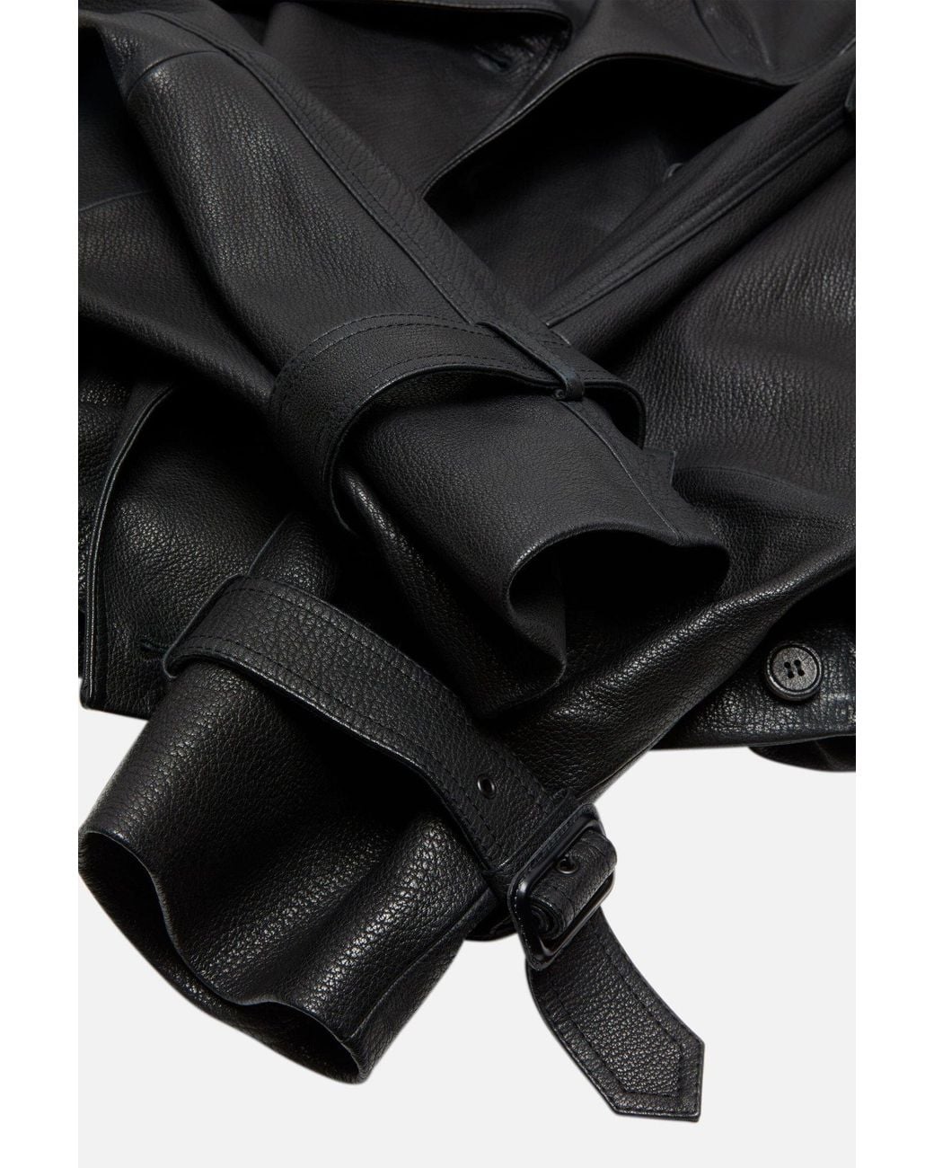 Acne Black Double Breasted Leather Jacket