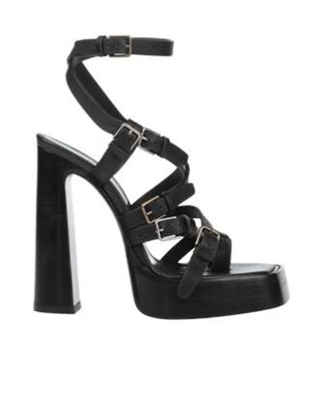 Saint Laurent Black Simple Leather Sandals