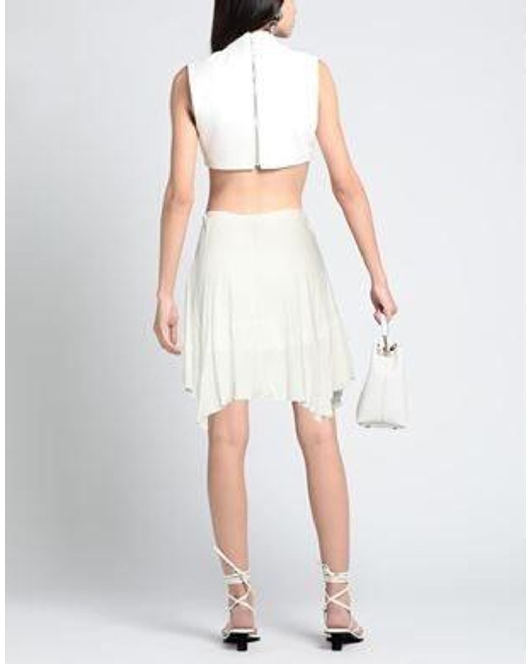Isabel Marant White Solid Color Irregular Hem Fashion Midi Skirt