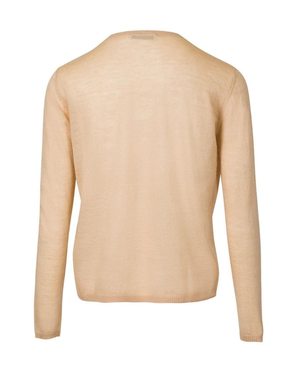 Max Mara Natural Round-Neck And Long-Sleeved Sweater