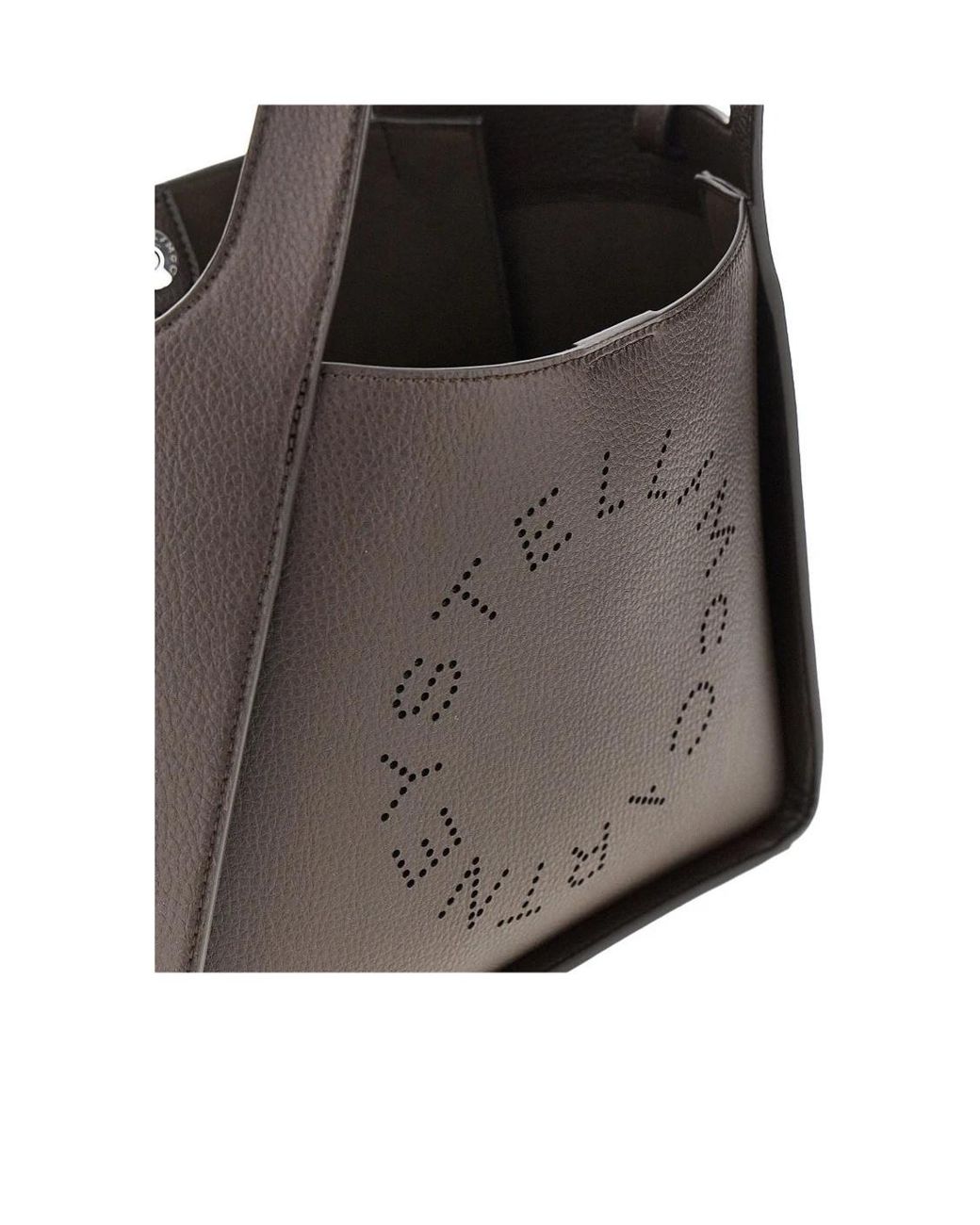 Stella McCartney Brown Logo Perforated Shoulder Bag