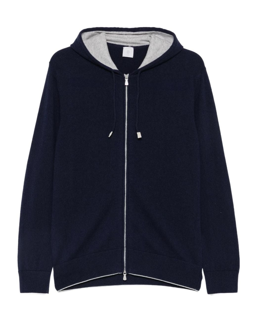 Eleventy Blue Zip-Up Hooded Sweater for men