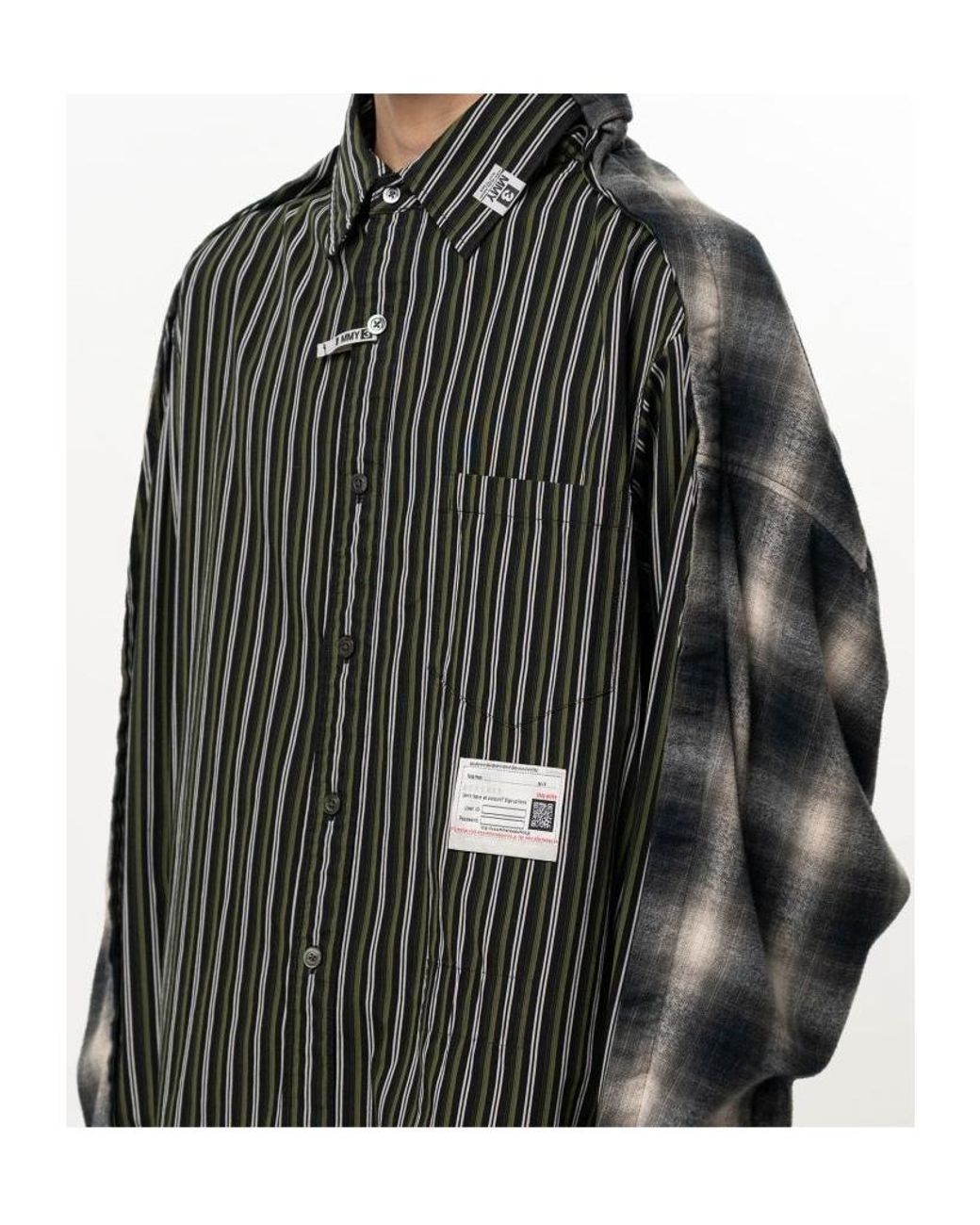 Maison Mihara Yasuhiro Black Long-Sleeve Striped Shirt for men