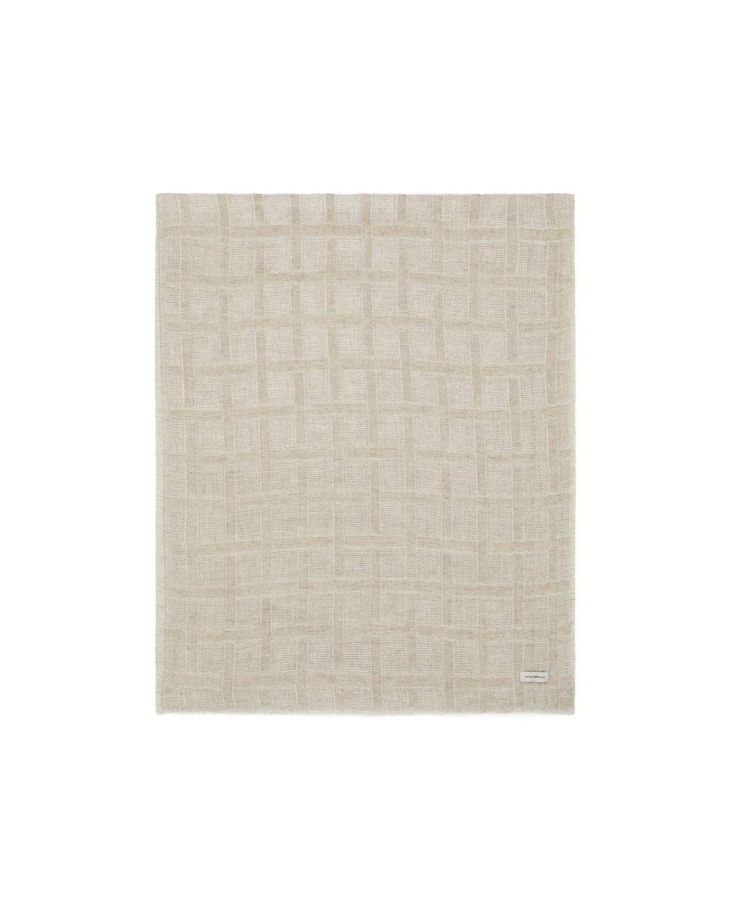 Emporio Armani White Lurex Thread Fringed Scarf