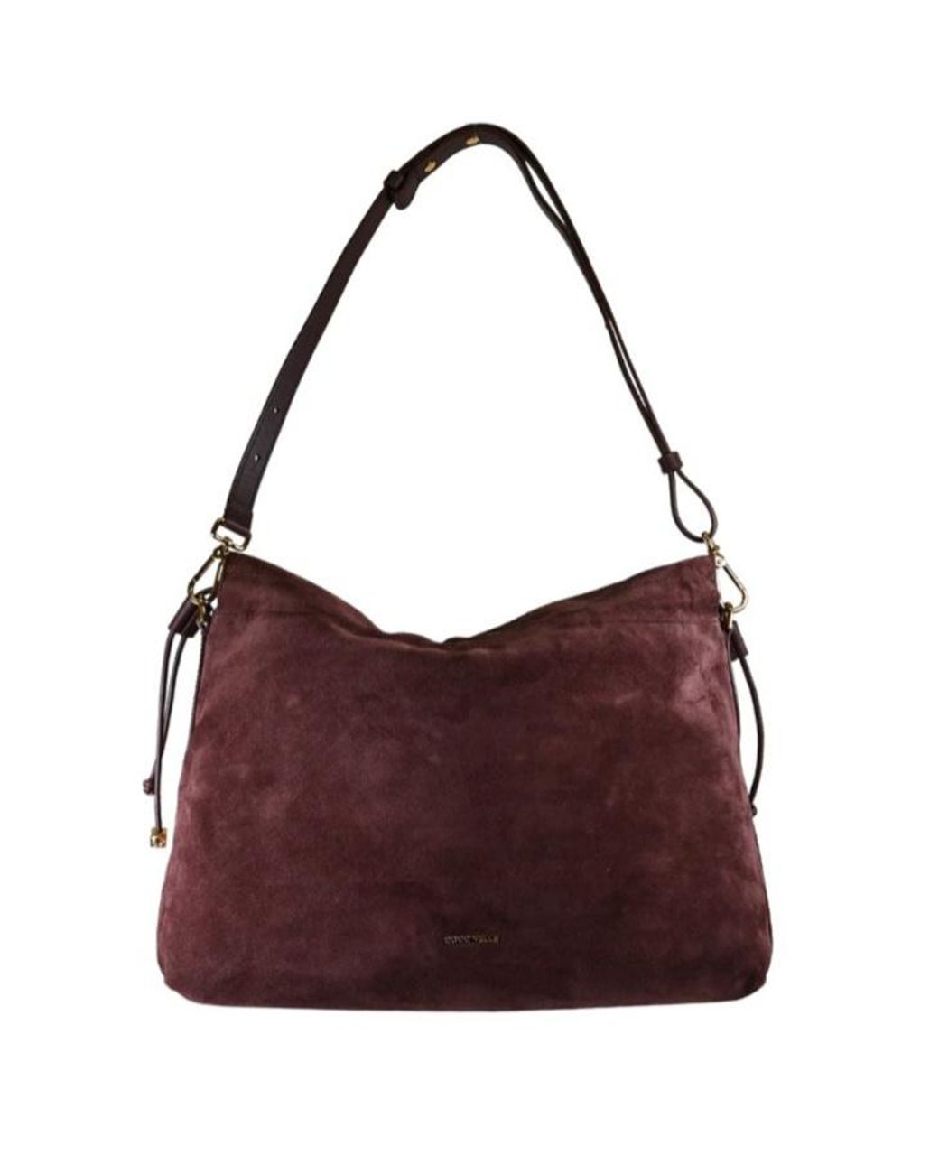 Coccinelle Purple Medium Lidia Logo-Embossed Suede Shoulder Bag