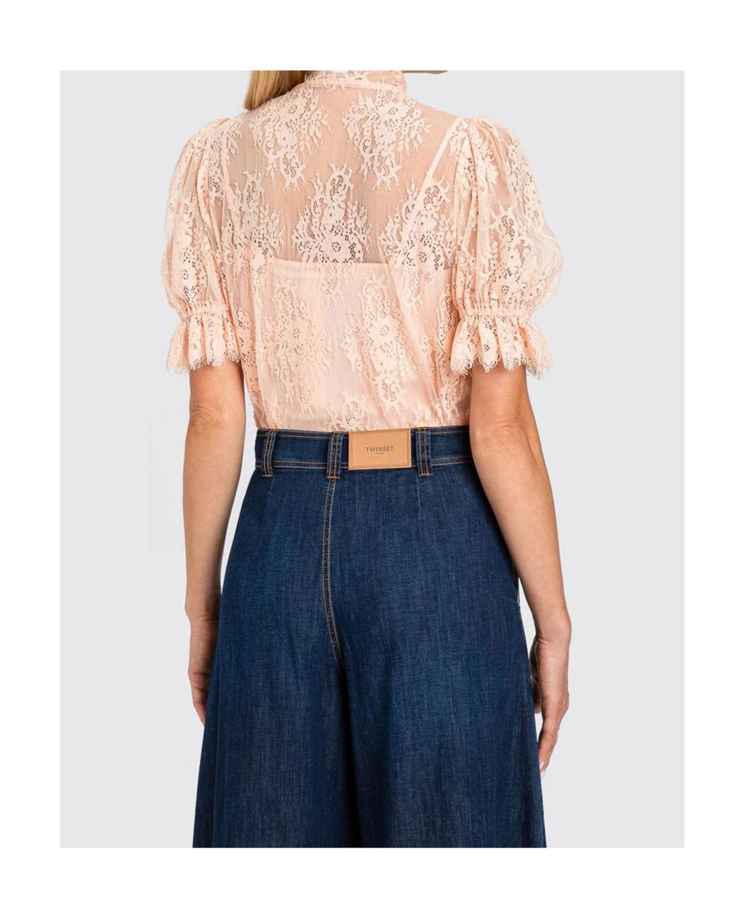 Twinset Natural Lace Bow Shirt