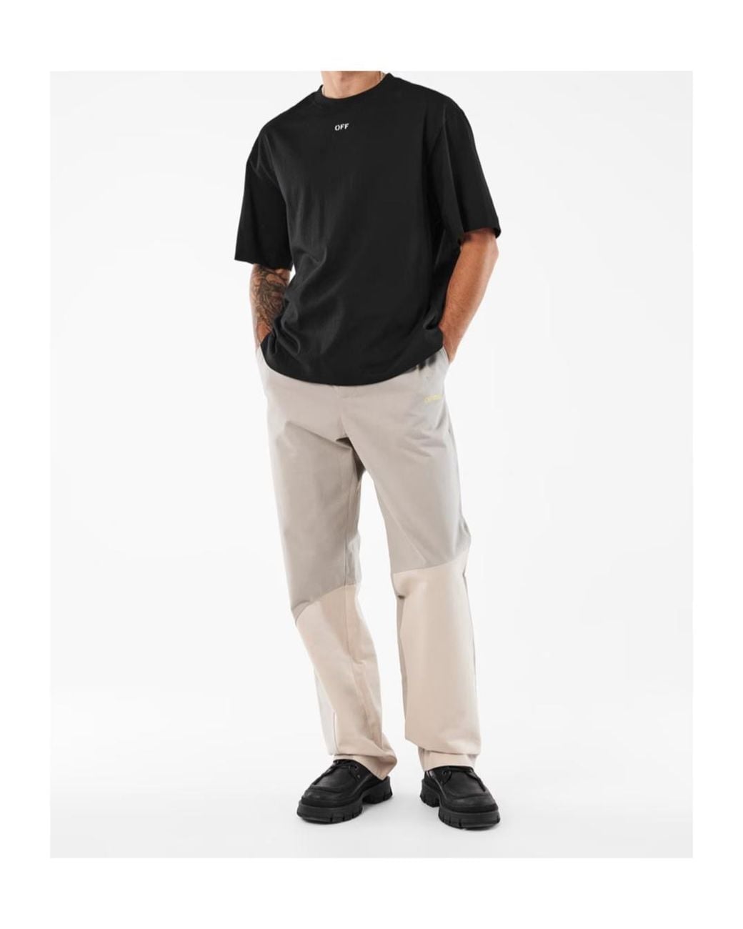 Off-White c/o Virgil Abloh Black Logo Crew Neck T-Shirt for men