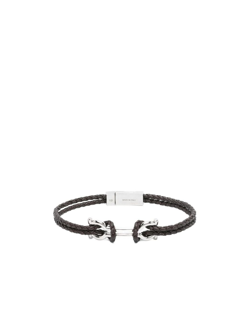 Ferragamo White Braided Bracelet for men